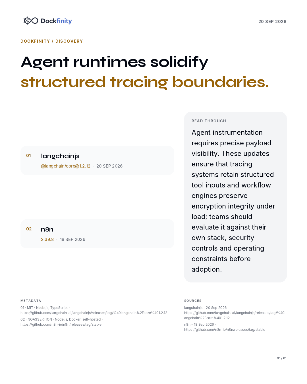 Structured Tracing and Stable Workflows — the card published on 20 September 2026